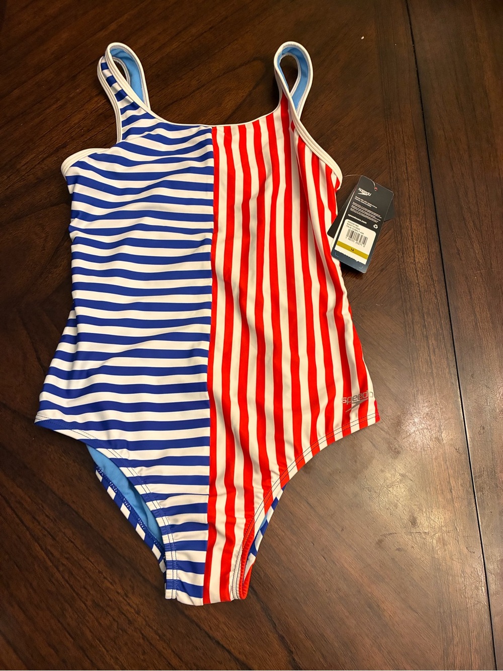 Speedo Girl's Swimsuit One Piece Thin Straps New size 14
